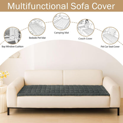 hyha Couch Covers for Dogs Washable, Non Slip Plush Dog Sofa Protectors, Fuzzy Pet Couch Covers for 3 Cushion Sofa Pet Friendly (Camel, 27.6" x 59") - Colors A