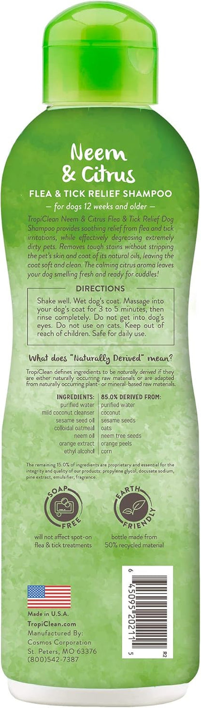 TropiClean Deshedding Dog Shampoo, Fast-Acting Shedding Control & Coat Softener, Puppy Safe, Made in USA, Lime & Coconut Scent, Cat Friendly, 20oz.