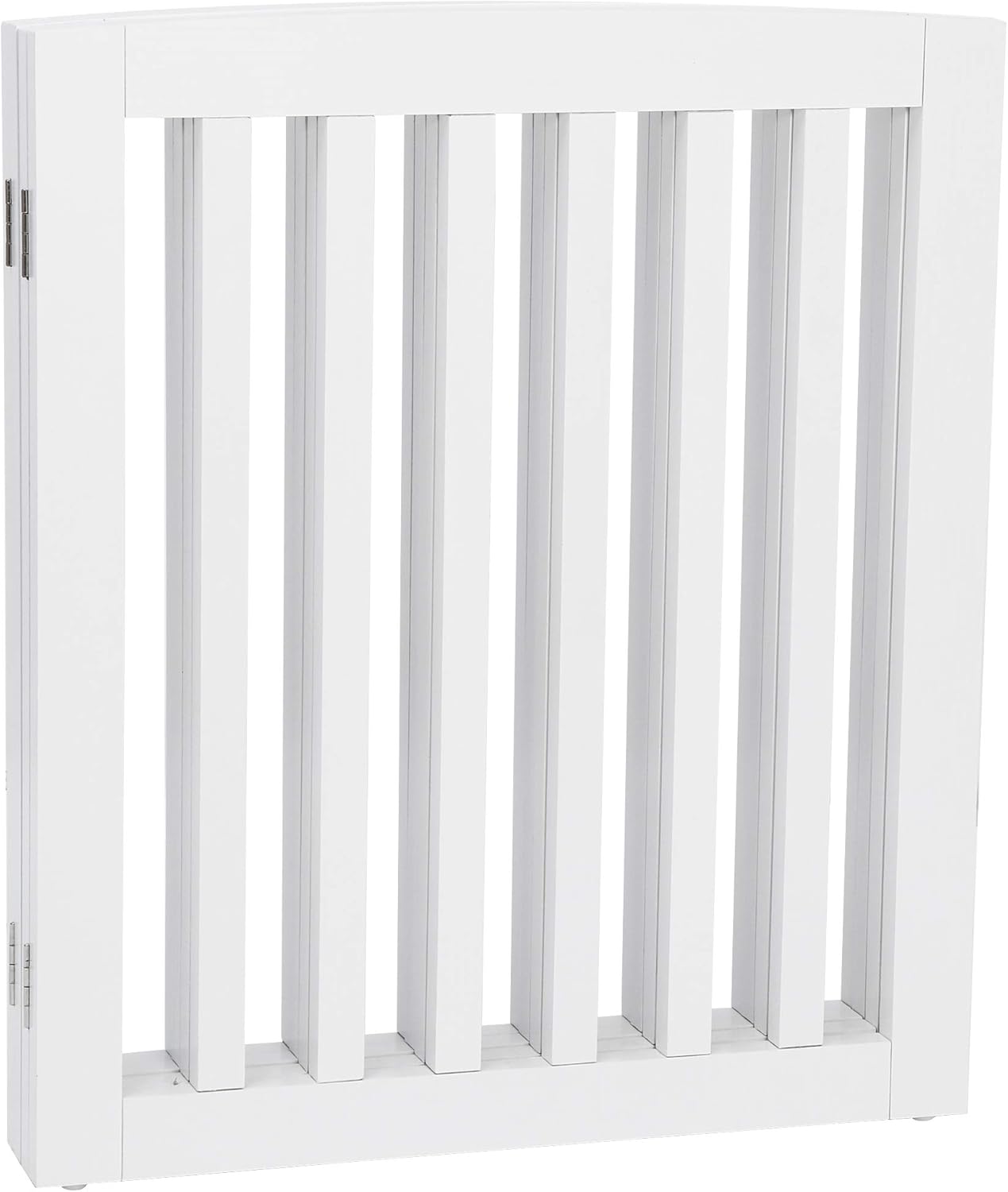 Nouva 36" H Pet Gate, 3 Panels Indoor Foldable Dog Fence, Dog Gate for Stairs Doorways, Hardwood Pet Gate, Freestanding Pet Fence, White