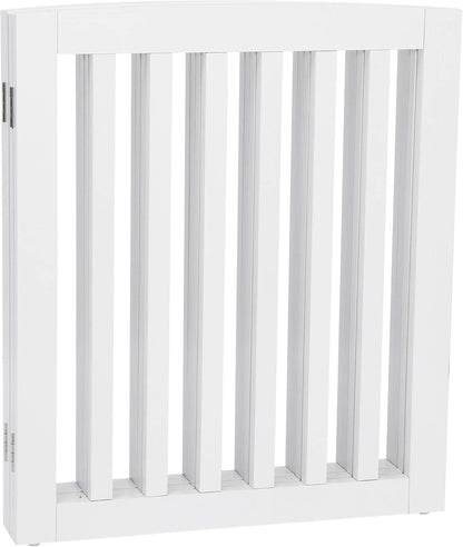 Nouva 36" H Pet Gate, 3 Panels Indoor Foldable Dog Fence, Dog Gate for Stairs Doorways, Hardwood Pet Gate, Freestanding Pet Fence, White