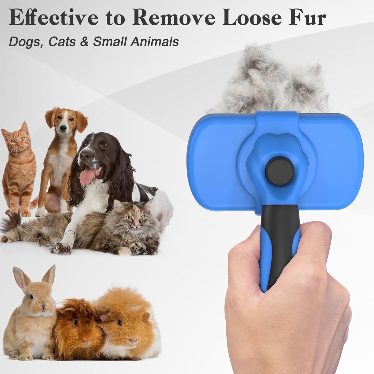 Swihauk Self Cleaning Slicker Brush for Dogs & Cats - Skin Friendly Deshedding and Grooming Brush for Haired Pets, Pet Supplies Accessory, Black