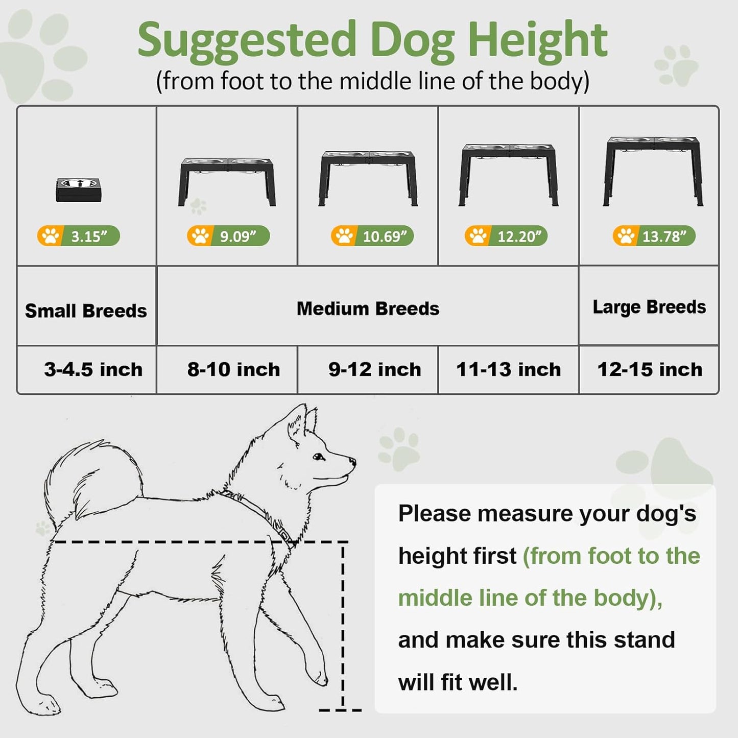 XIAZ Elevated Dog Bowls Large Breed Raised Dogs Bowl Stand Large/Medium Sized Dog Slow Feeder Dogs Bowls Food Water Stands 5 Heights Adjustable 9/11/12/14in Pet Feeder Dish Station