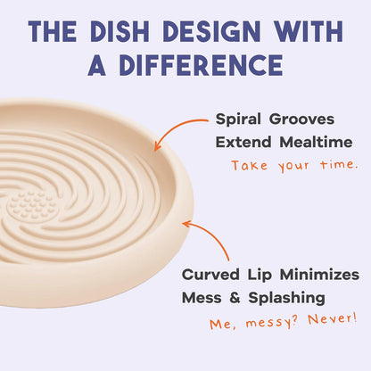 Awoo Lick Dish - Silicone Lick Mat + Slow Feeder for Cats & Small Dogs - Non-Slip Design with Suction Cups - Dishwasher Safe, Extends Mealtime, Reduces Anxiety (Periwinkle)