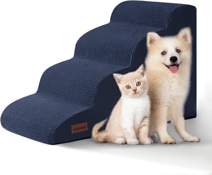 Aodisman 3-Step Dog Ramp and Stairs for Sofa and Chair - Non-Slip Sturdy Pet Steps for Small Dogs and Cats,15.7" H,Grey