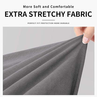 Easy-Going 100% Dual Waterproof 4 Pieces Stretch Soft Couch Cover for Dogs, Sofa Slipcover for 3 Separate Cushion Couch Leakproof Furniture Protector for Kids, Pets Dark Gray