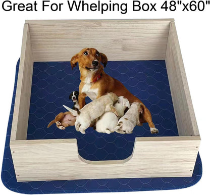 2Pack Pee Pads for Dogs Washable 53”x53”, Extra Large Puppy Pads Waterproof, Super Absorption, Anti Skid for Whelping Training