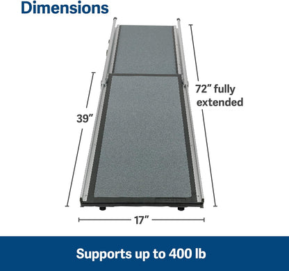 PetSafe Happy Ride Telescoping Dog Ramp, Portable Pet Ramp for Cars, Trucks & SUVs with Adjustable Sizing