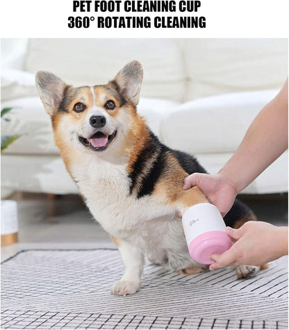 Dog Washer Cup, Protable Safe and Non‑Irritating Dog Washer Feet Cleaner for Dog for Dogs for Paws(pink)