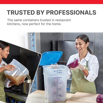 Cambro FreshPro 12 Quart (QT) Food Storage Container with Lid (Restaurant Grade) - for Food Prep, Commercial Kitchen, Pet and Dog Food Container (Translucent)