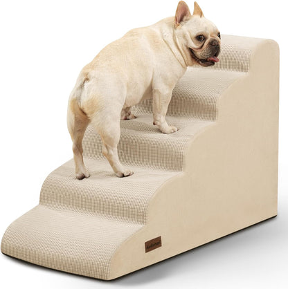 Aodisman 3-Step Dog Ramp and Stairs for Sofa and Chair - Non-Slip Sturdy Pet Steps for Small Dogs and Cats,15.7" H,Grey