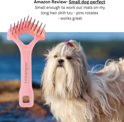Mini-Rake V-Shaped with 1" Long Double-Row Rotating Teeth (AquaBlue)