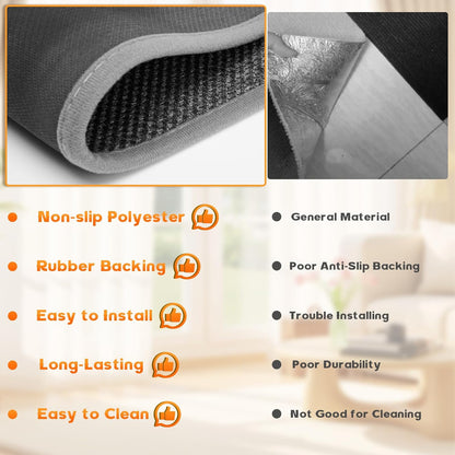 Stair Treads with Non-Slip Rubber Backing, Stair Treads for Wooden Steps, Indoor Stair Carpet Runners, Stair Rugs and Mats for Kids and Dogs, Gray, 8" x 30", 7 Pieces