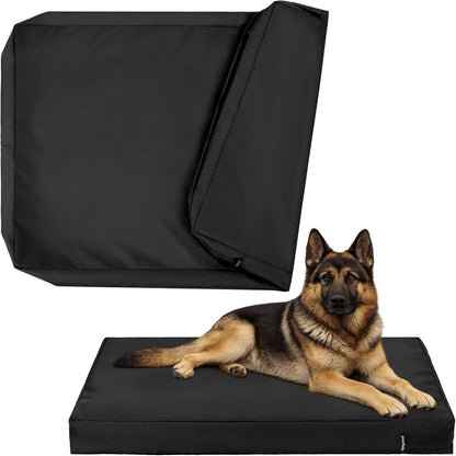 PAWFINITY Waterproof Dog Bed Cover Replacement Washable, Easy to Clean, Pet Hair Resistant, Heavy Duty Oxford, Zipper Closure, Indoor/Outdoor Use, Fits 36 Inch Dog Crate - Large, 34x22x3.5, Black