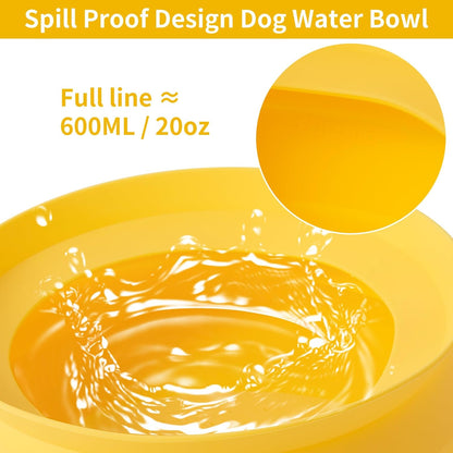 SLSON Spill Proof Dog Water Bowl for Cars,Collapsible No Splash Dog Travel Bowls Integrated Molding Portable Pet Bowl for Vehicle Road Trip Truck,RV,SUV,Boat Accessories (Cold Grey)