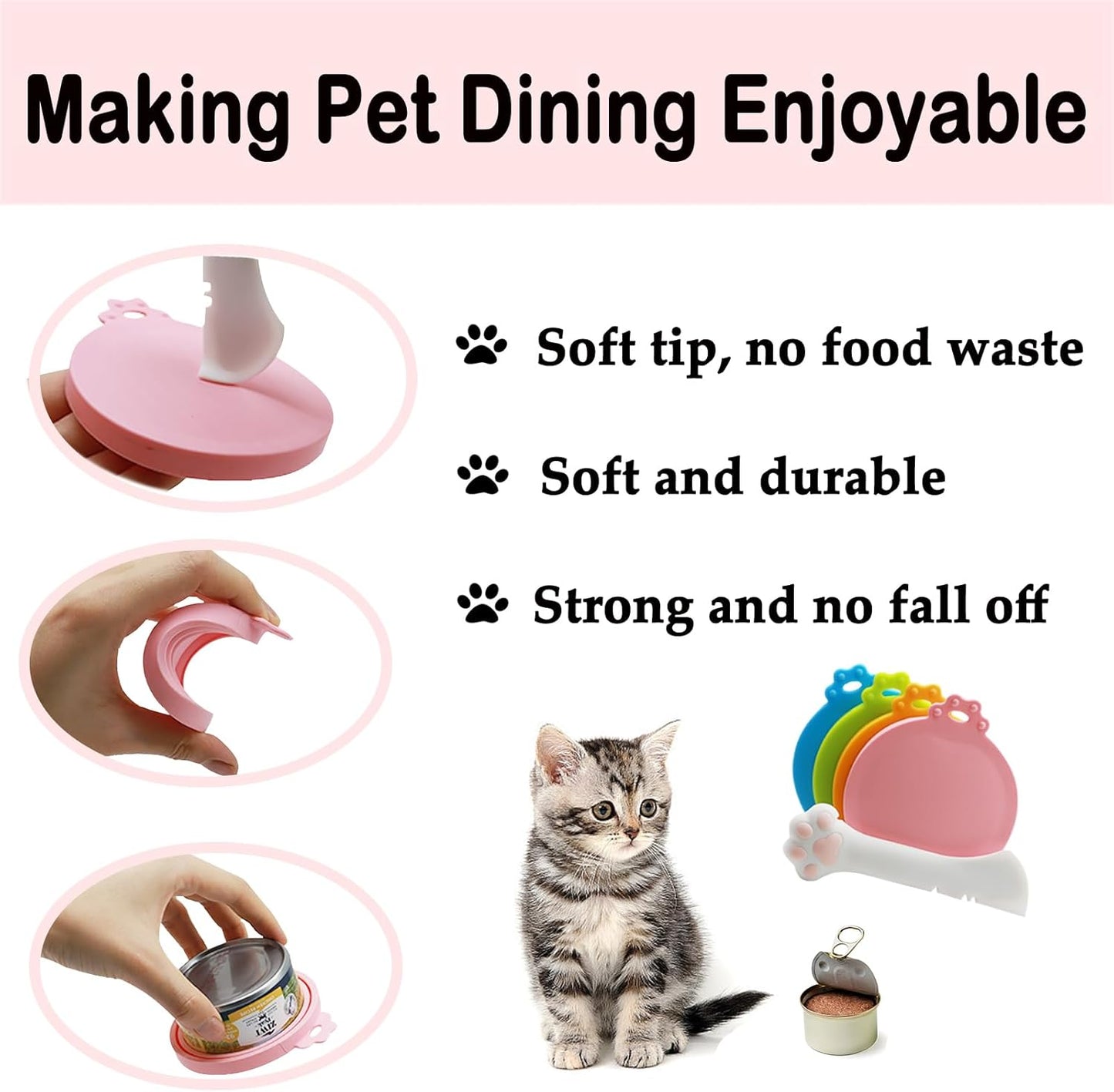 Food Can Lids, 4 Pcs Silicone Pet Food Can Covers for Dog & Cat Food, One Tin Cap Fit Most Standard Size Dog Cat Food Canned（Multicolor）…
