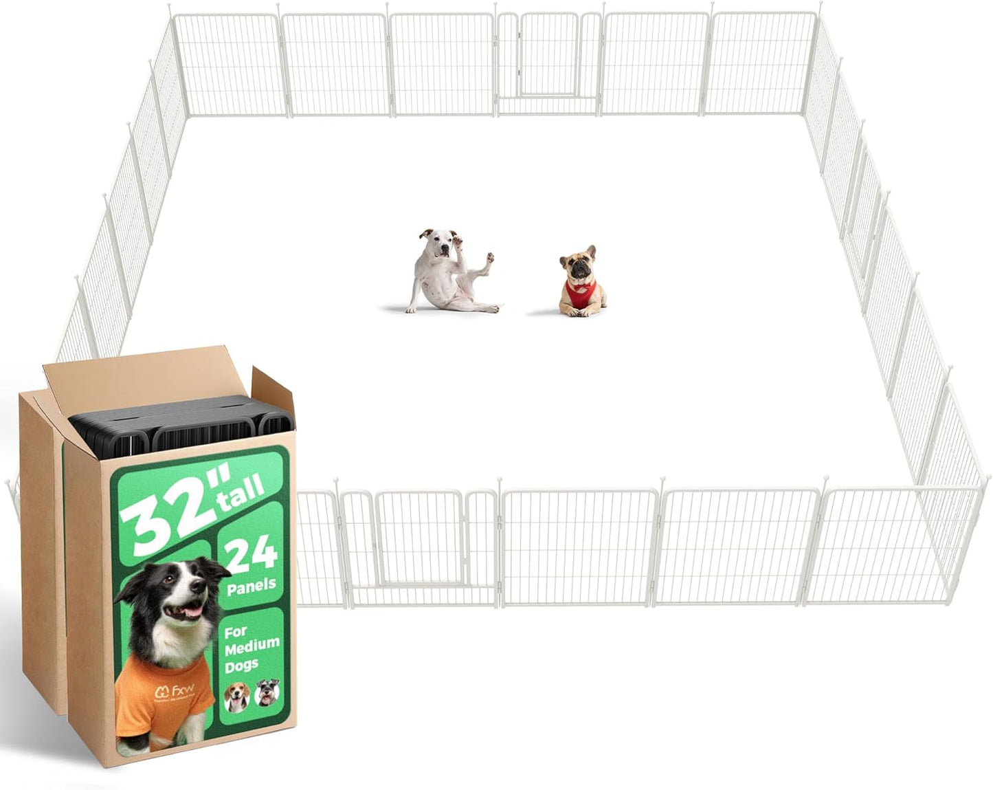 FXW Rollick Unleashed Dog Playpen for Indoor, Yard, RV Camping, 24 inch 8 Panels for Small and Puppy Dogs, Black│Patented
