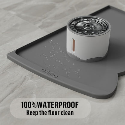 OHMO - Cat Food Mat, Silicone Pet Feeding Mat for Floor Non-Skid Waterproof Dog Water Bowl Tray, Easy to Clean Pet Placemat (Erythrinus, 18 * 9.8'')