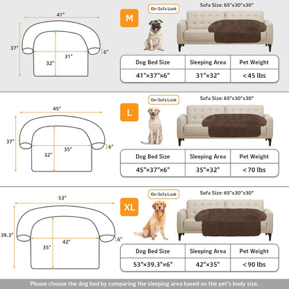 Calming Dog Bed Fluffy Plush Dog Mat for Furniture Protector with Removable Washable Cover for Large Medium Small Dogs and Cats (Large, Light Grey)