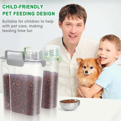 TBMax Dog Food Storage Container 5-7 lbs, Airtight Cat Food Container with Larger Spout & Measuring Cup, Portable Pet Food Storage Dispenser for Small Animal Kibble Storage, Bird Seed Container