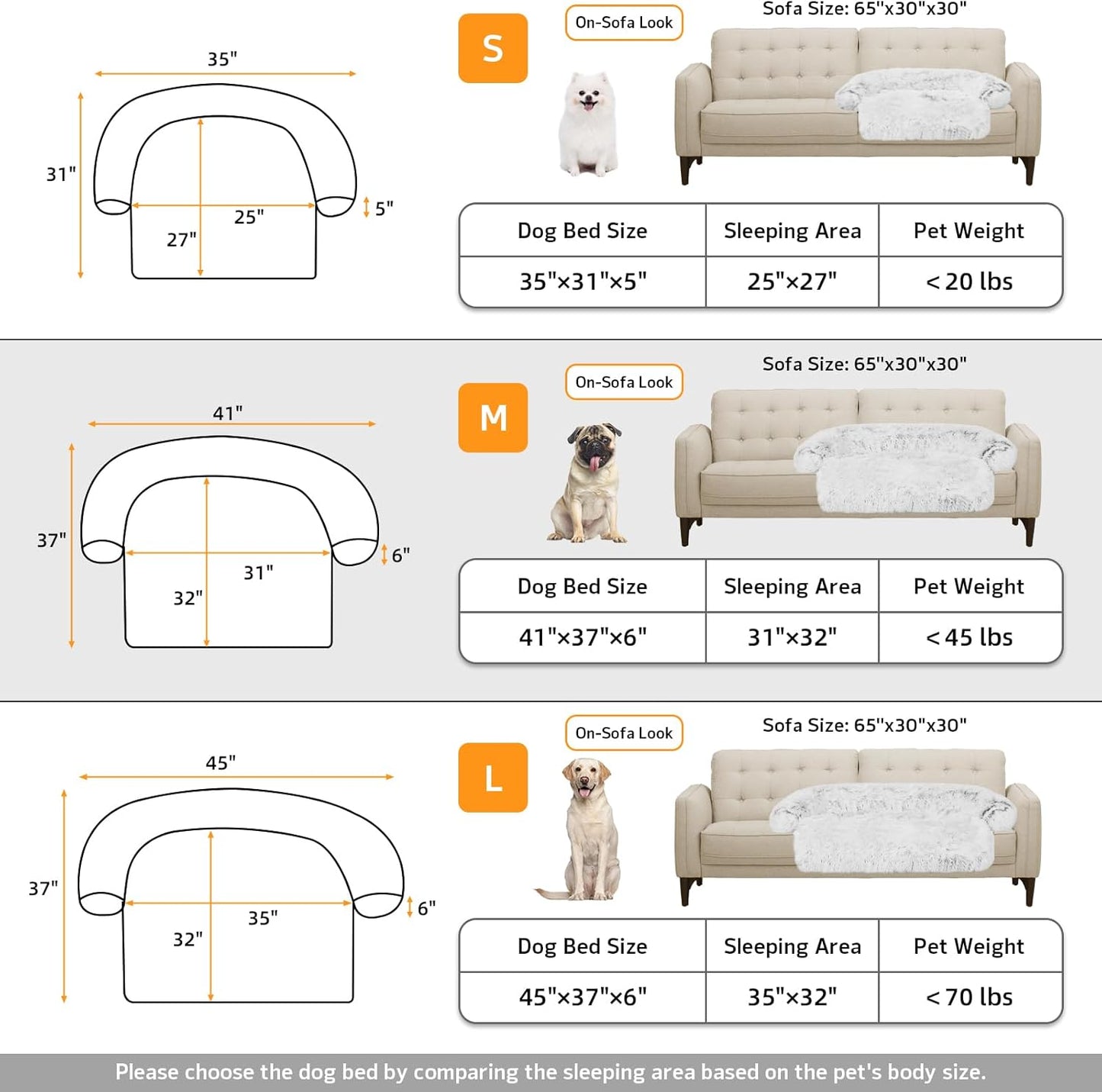Calming Dog Bed Fluffy Plush Dog Mat for Furniture Protector with Removable Washable Cover for Large Medium Small Dogs and Cats (Large, Light Grey)