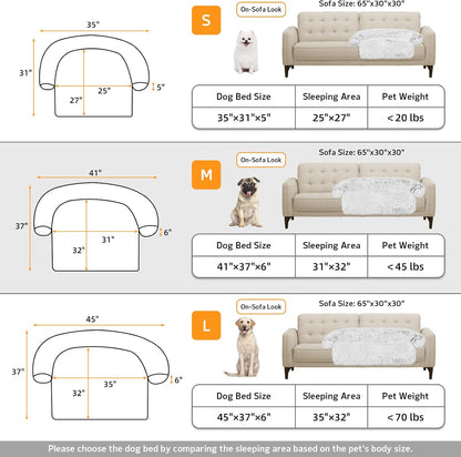 Calming Dog Bed Fluffy Plush Dog Mat for Furniture Protector with Removable Washable Cover for Large Medium Small Dogs and Cats (Large, Light Grey)