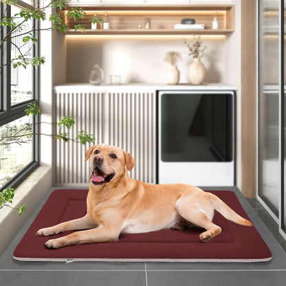 Large Dog Bed Soft Dog Crate Pad Mat 42 in Non-Slip Bottom Washable Dog Sleeping Mattress Pet Beds Cat Bed Kennel Pad, Dark Gray