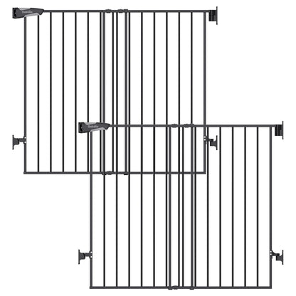 Babelio Baby Gate for Stairs, Kitchen & Doorways, 26-43" W 28" H No Bottom Bar| Easy Installation| One-Handed Operation| Auto-Close| Hardware Mount (Drill Needed) Safety Dog/Pet Gate Indoor (White)
