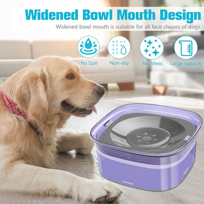 UPSKY 70oz Dog Water Bowl 2L No Spill Dog Bowls Large Capacity Spill Proof Slow Water Feeder, No Splash Pet Water Dispenser Vehicle Carried Travel Slow Drinking Bowl for Messy Drinkers
