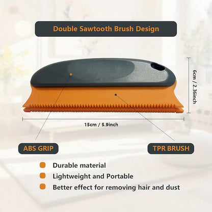 Paws & Co. Pet Hair Remover for Dogs Cats - 4-in-1 Cleaning Kit with Grooming Brush, Massage Comb & Dustpan - Fur Cleaner for Furniture, Carpet, Car, Sofa