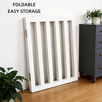 Freestanding Dog Gate Indoor,Doggie Gate Foldable Pet Gates for Doorways,Stairs or Hallways, Wooden Brown Pet Gate for the House, Pet Fence with Support Feet Included,24 "Height-3 Panels