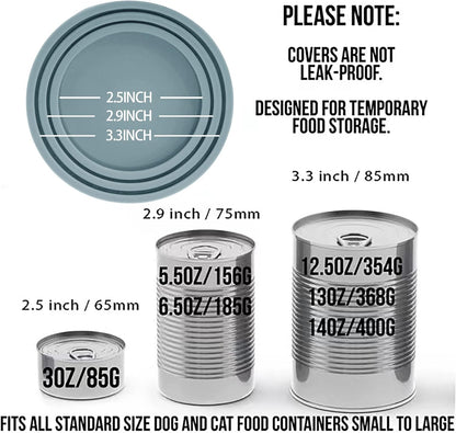 OHMO 2 Pack Dog Food Can Lids, (3, 12, 14oz etc.) Universal Size BPA Free Silicone Covers for Cat and Pet Food, Light Green