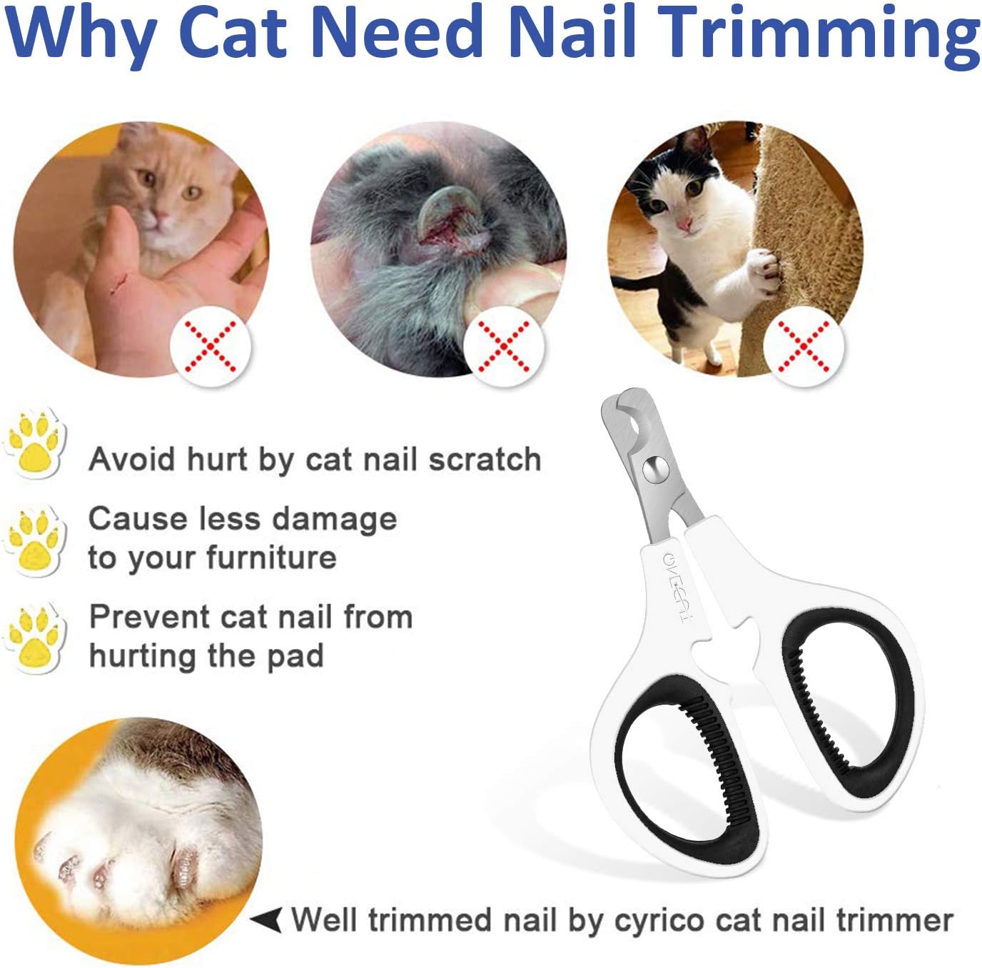 Pet Nail Clippers, Update Version Cat & Kitten Claw Nail Clippers for Trimming, Professional Pet Nail Clippers Best for a Cat, Puppy,Rabbit, Kitten & Small Dog,Sharp & Safe (Pink)
