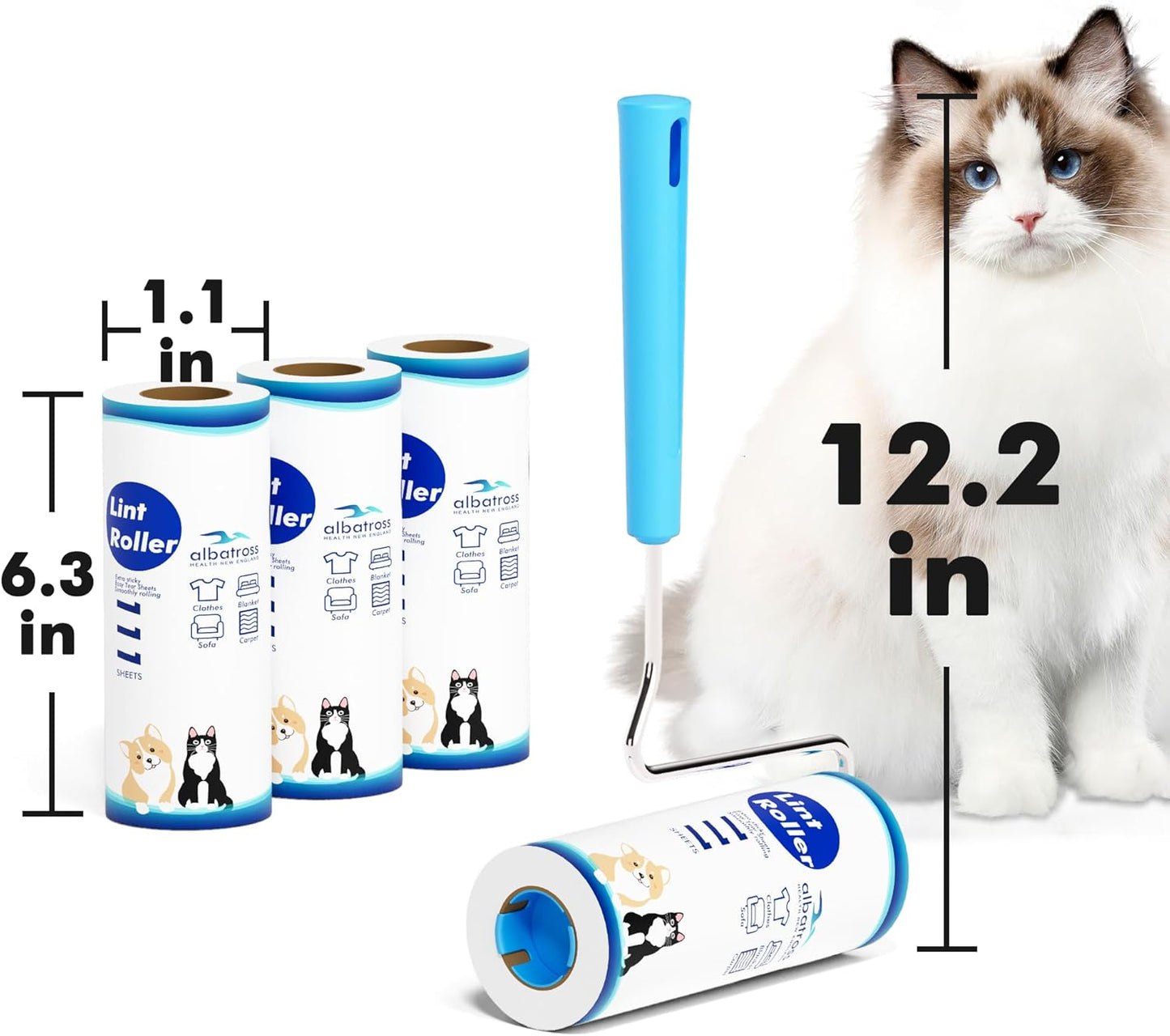 Lint Rollers for Pet Hair Extra Sticky, 800 Sheets Mega Value Set Lint Rollers for Pet Hair Removal, Dog and Cat Lint Remover for Clothes, Furniture, Carpet
