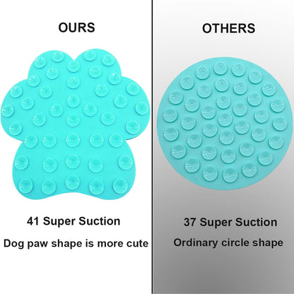 Dog Lick Pad, Dog Washing Distraction Device, Slow Eating Cute Pet Mat with Super Suction for Dogs Licking Peanut Butter, Pet Bathing, Grooming Training (red)
