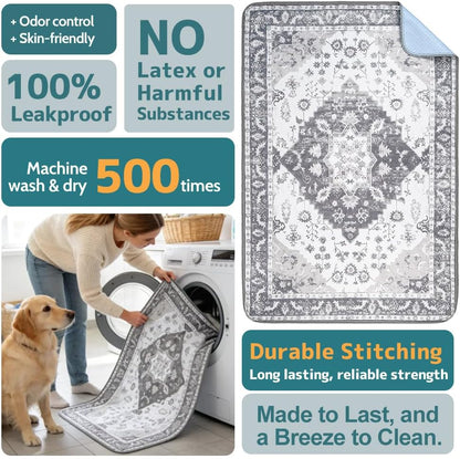Washable Pee Pads for Dogs, 2 Pack Reusable Puppy Training Pads 40"x26" Super Absorbent Waterproof Dog Training Pads, Non-Slip Potty Pads, Whelping Pads Litter Mat