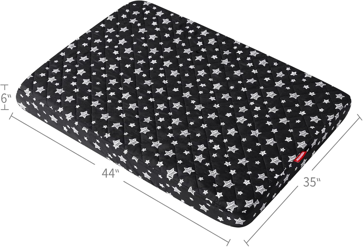 Waterproof Dog Bed Covers Replacement Washable Pet Hair Easy to Remove, Noiseless Quilted Puppy Pet Bed Cover Lovely Grey Star Print 29x41 Inches, for Dog/Cat, Cover Only