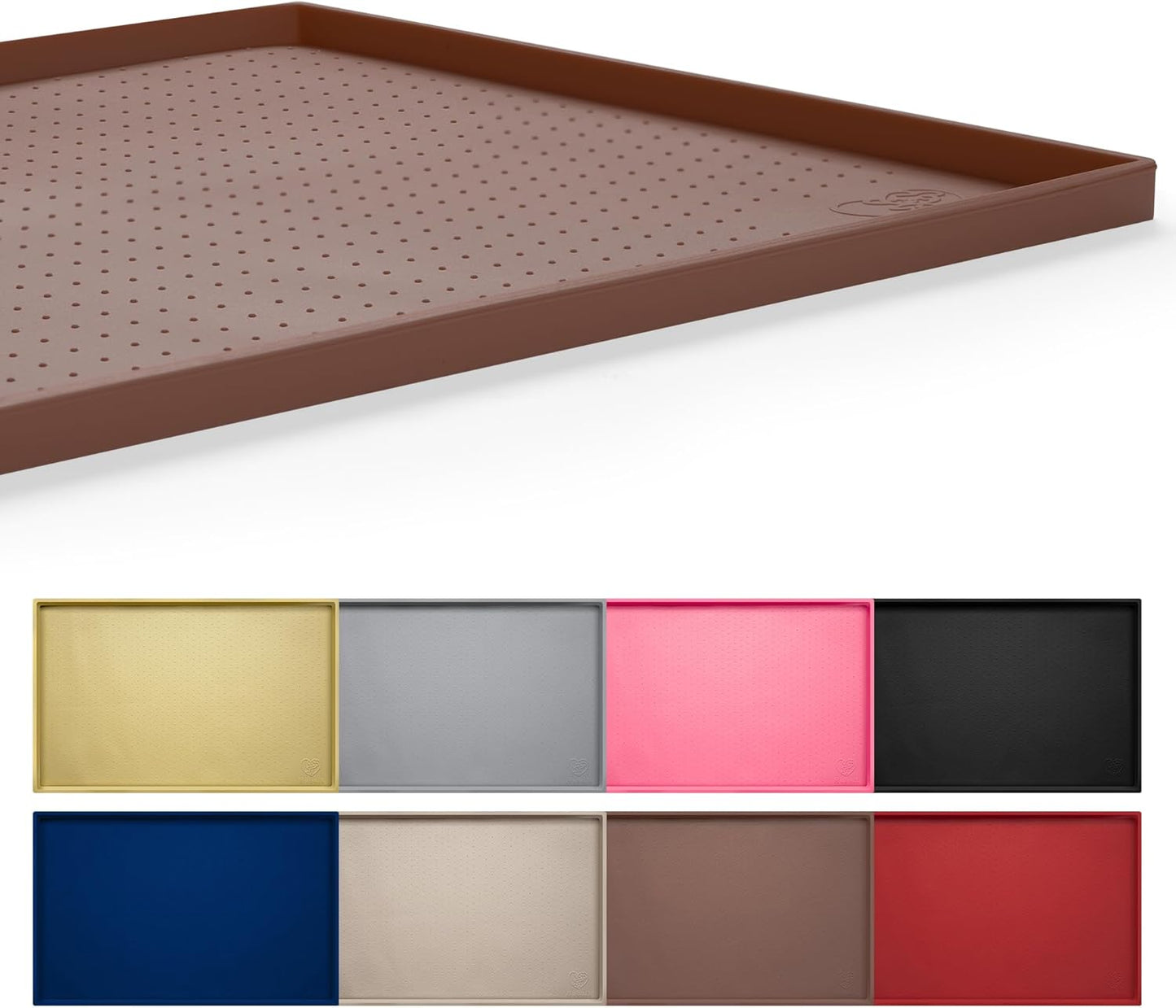 Hubulk Dog Feeding Mat,100% Waterproof Food Grade Silicone Pet Food and Water Bowl Placemat,Dishwasher, High Raised Edge to Prevent Spills,Nonslip Tray to Stop Messes on Floor (19"x12"x0.5", Grey)