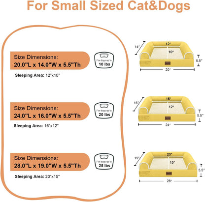 Large Dog Bed Orthopedic Washable: Beds Bolster XL Bed Large Big Dogs Memory Foam Couch Sofa Waterproof with Removable Cover