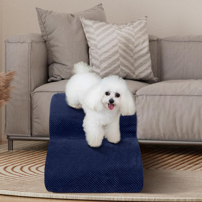 Dog Stairs for Small Dogs - High Density Foam Dog Ramp, Extra Wide Pet Steps with Non-Slip Bottom for High Beds, Couche and Sofa, Best for Pet Injured, Older Dogs Cats (Grey, 4 Steps)