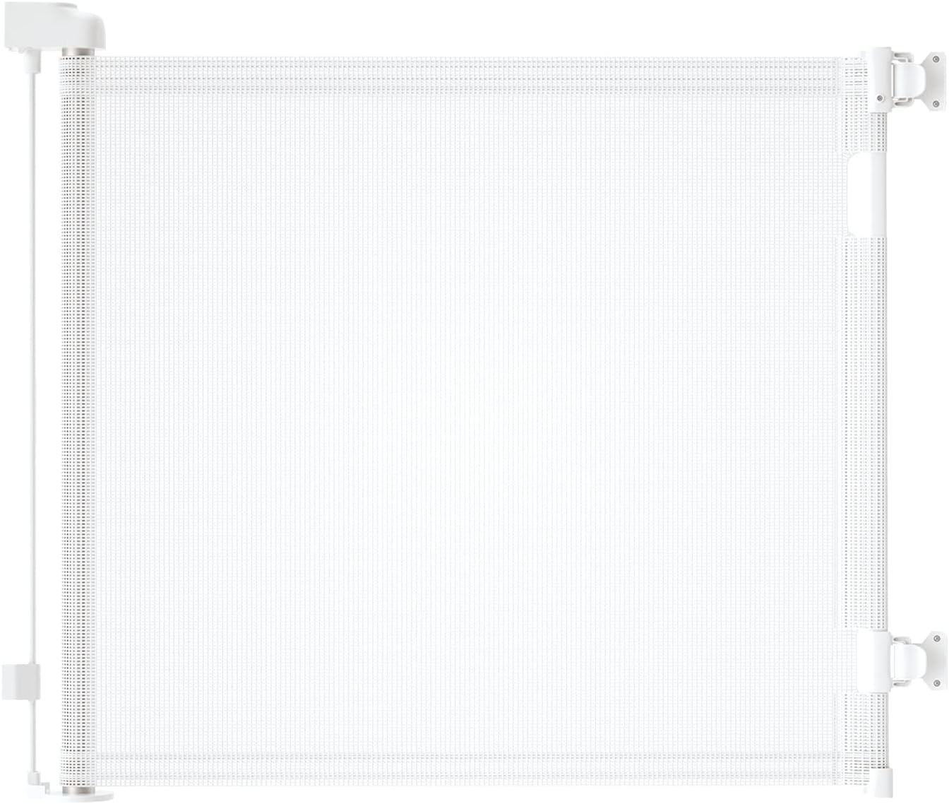 Retractable Baby Gate,Mesh Baby Gate or Mesh Dog Gate,33" Tall,Extends up to 71" Wide,Child Safety Gate for Doorways,Stairs,Hallways,Indoor/Outdoor（White,33"x71"）
