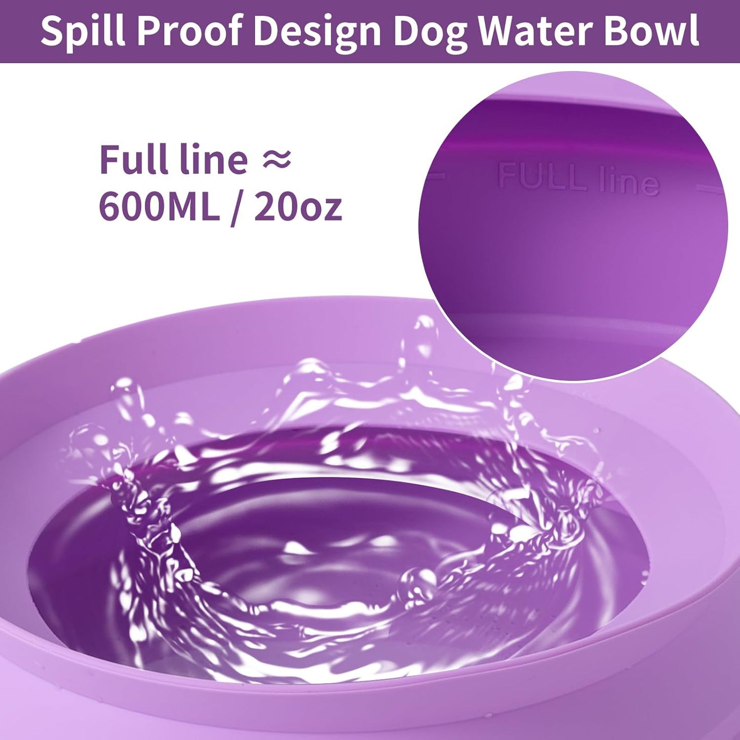 SLSON Spill Proof Dog Water Bowl for Cars,Collapsible No Splash Dog Travel Bowls Integrated Molding Portable Pet Bowl for Vehicle Road Trip Truck,RV,SUV,Boat Accessories (Cold Grey)