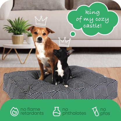 Molly Mutt Medium to Large Dog Bed Cover- Forever Young Print - Measures 27”X36”X5’’ - 100% Cotton - Durable - Breathable - Sustainable - Machine Washable Dog Bed Cover (Dd82b)