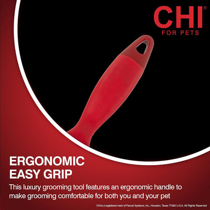 CHI for Dogs 2 in 1 Dematting and Deshedding Rake, Dual Head Dog Grooming Tool with Wide Tooth Dematting Rake and Fine Deshedding Rake, Detangler Comb for Thick Double and Long Dog Coat