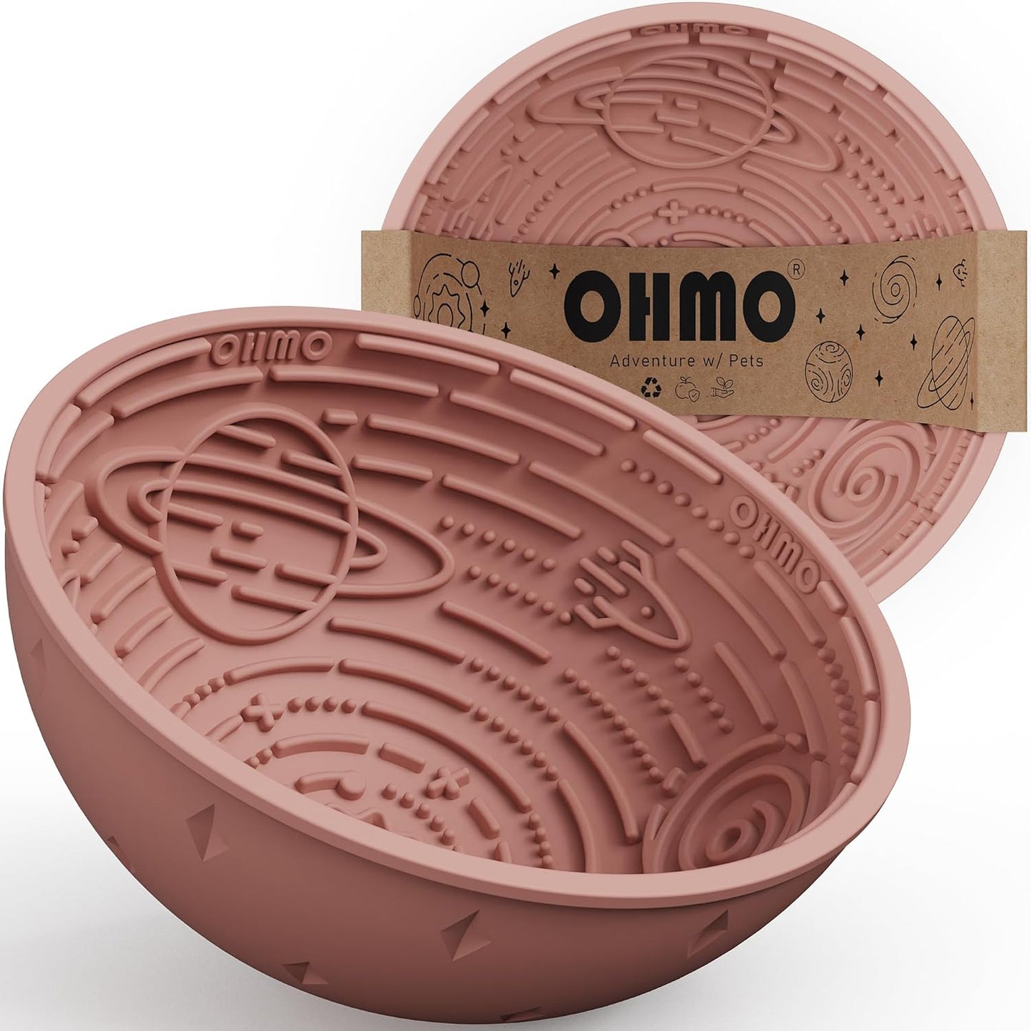 OHMO Lick Mat for Dogs and Cats(Small, Camo&Light Green, 2pcs) Enrichment Accessories Toy Space Star Easy Clean Pet Slow Feeder/Suction Cups, Licking Pad for Anxiety Relief and Boredom Reduction