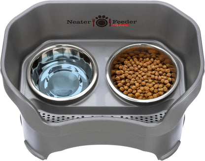 Neater Pet Brands Neater Feeder Deluxe Mess Proof Dog Bowls Elevated for Large Dogs Over 40 lbs, Made in USA, No Spill Raised Dog Food Bowl Stand Feeding Station, Food and Water Bowl Set, Black