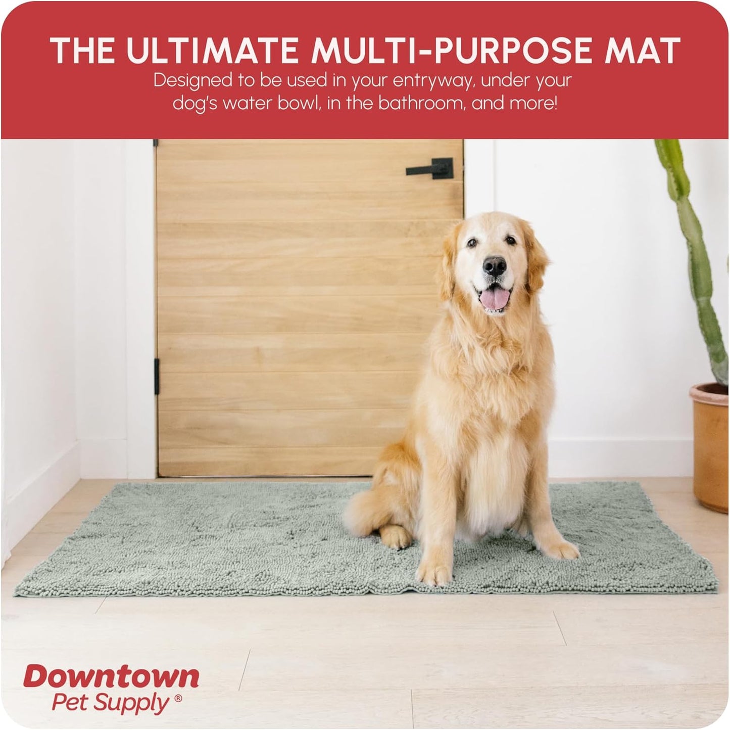My Doggy Place Dog Mud Mat, 36"x26" Ash – Thick Microfiber Entry Rug for Snow, Mud & Salt – Absorbent, Quick-Dry, Washer-Safe & Non-Slip, Large