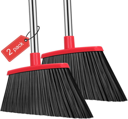 Heavy Duty Broom, 55 Inch Long Handle Outdoor Large Angle Brooms, Commercial Broom for Sweeping Indoor, for Home Garage Kitchen Office Courtyard Lobby Patio Lawn Concrete