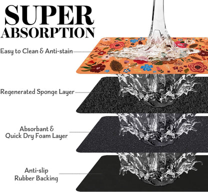 Dog Food Mats for Floors, Absorbent Dog Bowl Mat for Food and Water Dispenser, Quick Dry Cat Food Mat Pet Supplies