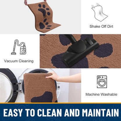 Smiry Dog Door Mat for Muddy Paws, Absorbs Moisture and Dirt, Low-Profile Entryway Mat with Non-Slip Backing, Entry Indoor Outdoor Doormat for Inside Floor (30x20 Inches, Grey, Striped)