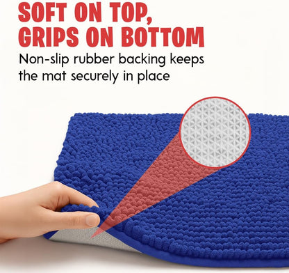 MudGuard Mat™ Dog Door Mat for Muddy Paws, Super Absorbent Microfiber, Non-Slip Indoor Mat, Quick Dry Chenille Mud Mat for Dogs & Entryway, Washable, Grey 19" x 30"